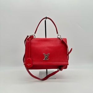 Louis Vuitton Red Leather Lockme Shoulder Bag Crossbody